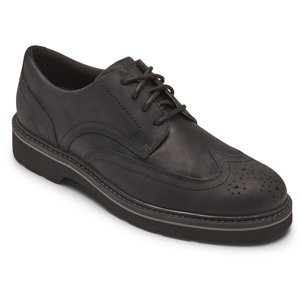 Rockport Singapore Mens Sneakers - Charlee Waterproof Wingtip Black - QU7314029